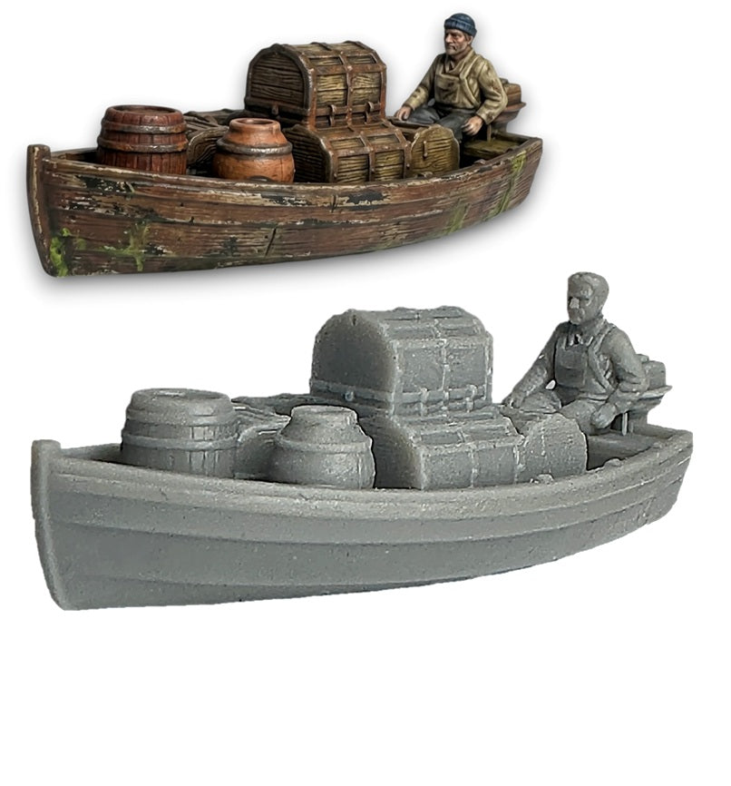 Canal Tender Work Boat Dinghy -  Scale Model | OO HO TT N O Gauge | Firebox Models