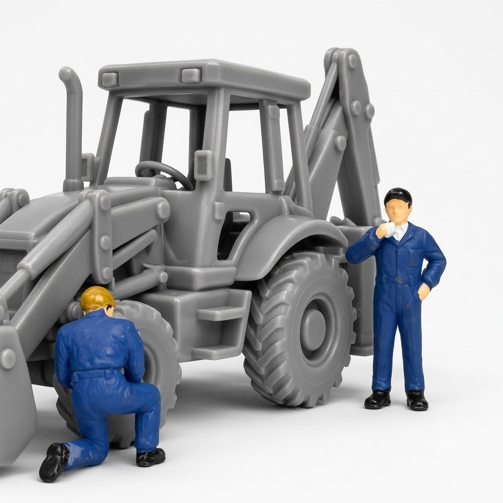 JCB Backhoe Loader 3CX  Scale Model | OO HO TT N O Gauge | Firebox Models