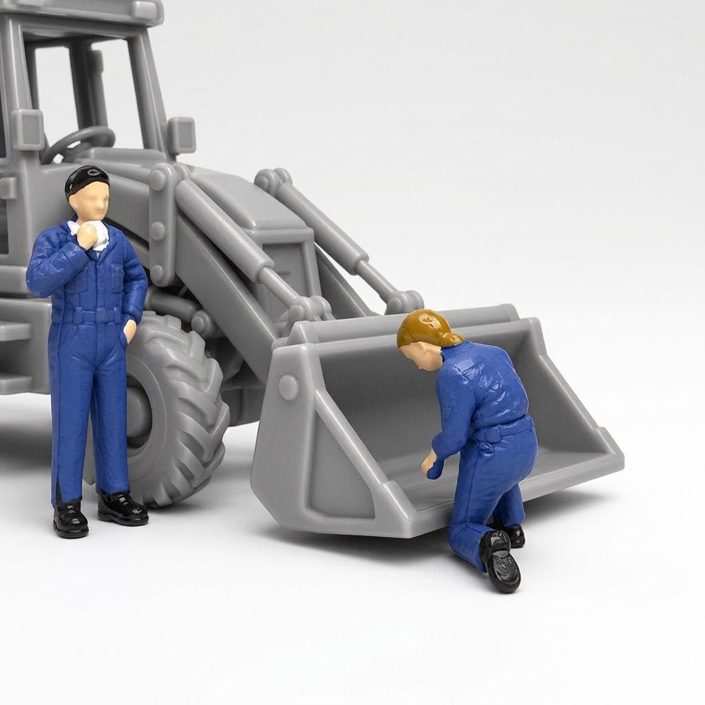 JCB Backhoe Loader 3CX  Scale Model | OO HO TT N O Gauge | Firebox Models