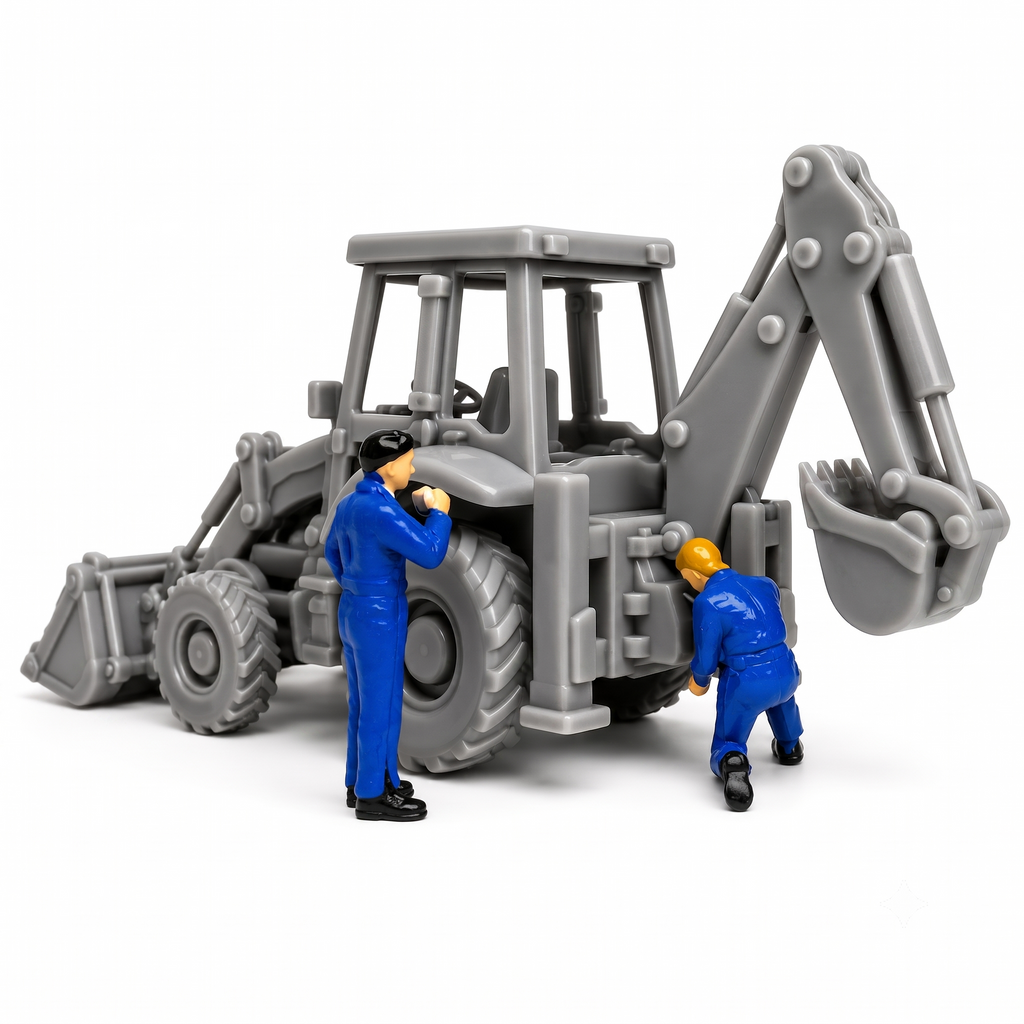 JCB Backhoe Loader 3CX  Scale Model | OO HO TT N O Gauge | Firebox Models