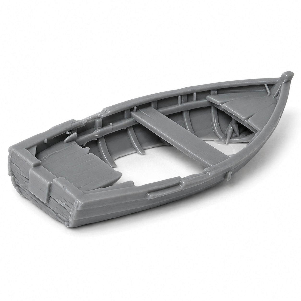 Sunken Wooden Boat Dinghy Scale Model | OO HO N O Gauge | Firebox Models