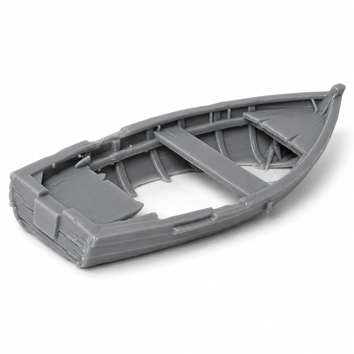 Sunken Wooden Boat Dinghy Scale Model | OO HO N O Gauge | Firebox Models