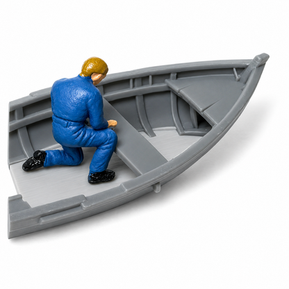 Sunken Wooden Boat Dinghy Scale Model | OO HO N O Gauge | Firebox Models